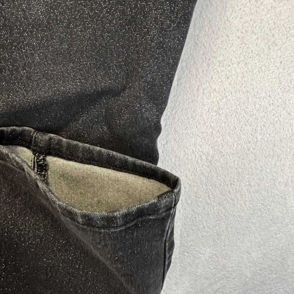Lane Bryant High Rise Pull On Glitter Jegging‎ Pants Womens 18 Black Signature